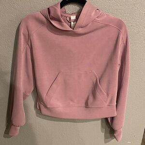 lululemon athletica Dusty Pink Cropped Hoodie Sweater
